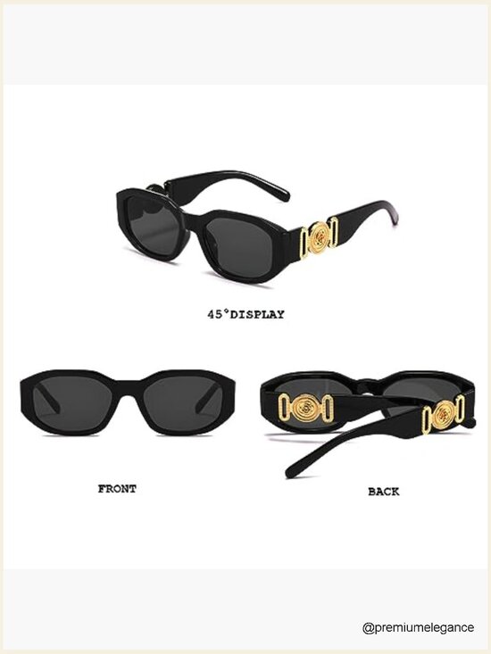 Rectangle Retro Driving Sunglasses UV400 Protection 90\'s Vintage Frame main image 5